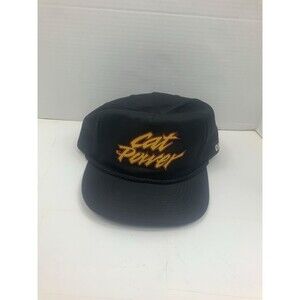 Vintage Caterpillar Cat Power Hat Snapback Trucker Rope Cap Black Tonkin Mesh OS